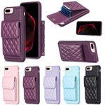Custodia per telefono in pelle rombica a portafoglio verticale, For iPhone 7 Plus / 8 Plus
