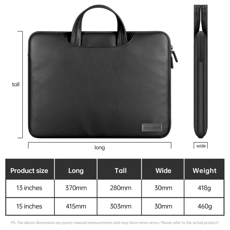 Borsa interna per borsa per laptop impermeabile in PU, 13 / 14 inch, 15 inch