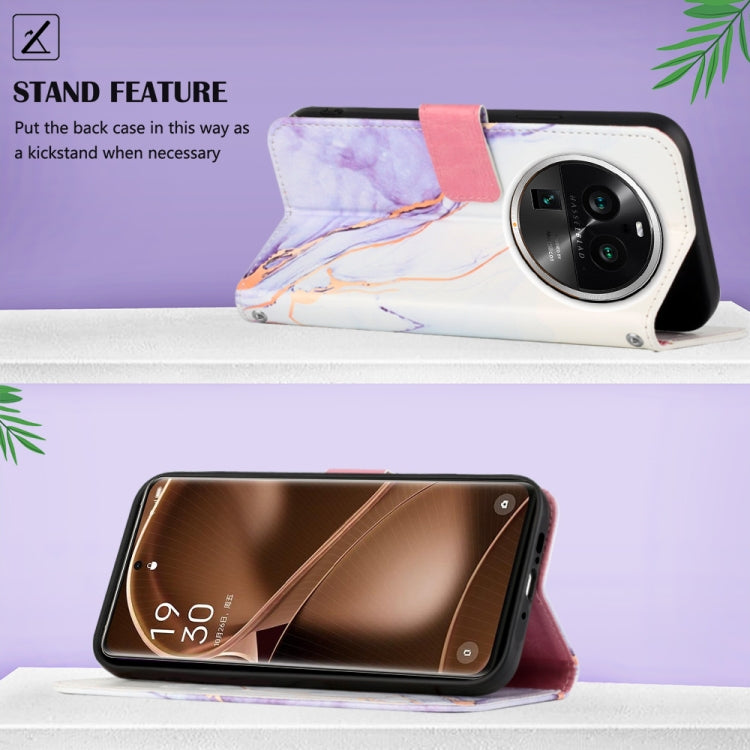 Cassa del telefono di cuoio di vibrazione del modello di marmo PT003, For OPPO Find X6 Pro, For Realme 10 4G, For Realme 10 Pro 5G, For Realme 10 Pro+ 5G