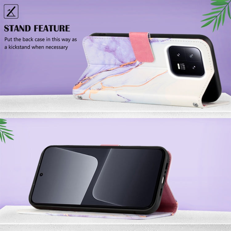 Cassa del telefono di cuoio di vibrazione del modello di marmo PT003, For Xiaomi 13 Pro, For Xiaomi Poco X5 Pro 5G