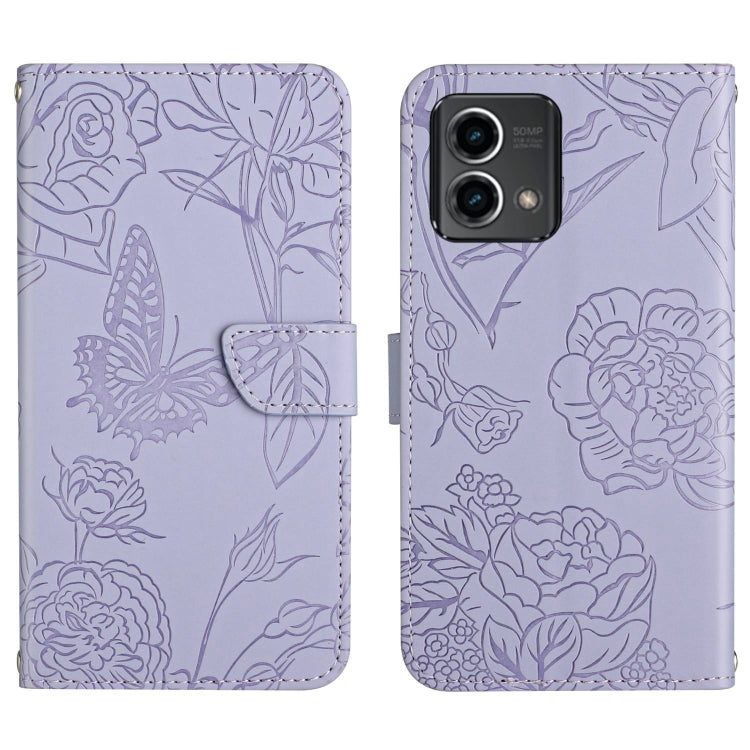 HT03 Cassa del telefono di cuoio di vibrazione impressa farfalla di sensibilità della pelle, For Motorola Moto G Power 2023, For Motorola Moto G Stylus 5G 2023, For Sony Xperia 1 V, For Sony Xperia 10 V