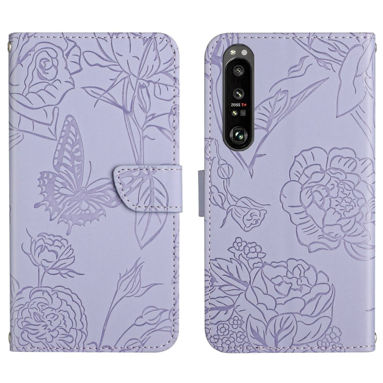 HT03 Cassa del telefono di cuoio di vibrazione impressa farfalla di sensibilità della pelle, For Motorola Moto G Power 2023, For Motorola Moto G Stylus 5G 2023, For Sony Xperia 1 V, For Sony Xperia 10 V