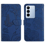HT03 Cassa del telefono di cuoio di vibrazione impressa farfalla di sensibilità della pelle, For vivo V27, For Samsung Galaxy F14 5G Global, For Xiaomi 13 Ultra