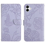 HT03 Cassa del telefono di cuoio di vibrazione impressa farfalla di sensibilità della pelle, For vivo V27, For Samsung Galaxy F14 5G Global, For Xiaomi 13 Ultra