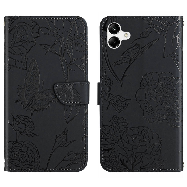 HT03 Cassa del telefono di cuoio di vibrazione impressa farfalla di sensibilità della pelle, For vivo V27, For Samsung Galaxy F14 5G Global, For Xiaomi 13 Ultra