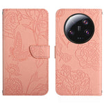 HT03 Cassa del telefono di cuoio di vibrazione impressa farfalla di sensibilità della pelle, For vivo V27, For Samsung Galaxy F14 5G Global, For Xiaomi 13 Ultra