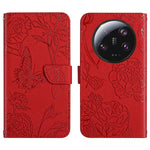 HT03 Cassa del telefono di cuoio di vibrazione impressa farfalla di sensibilità della pelle, For vivo V27, For Samsung Galaxy F14 5G Global, For Xiaomi 13 Ultra