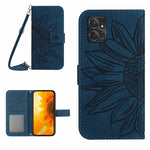 HT04 Skin Feel Sun Flower Custodia in pelle con flip in rilievo con cordino, For Motorola Moto G Power 2023, For Motorola Moto G Stylus 5G 2023
