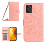 HT04 Skin Feel Sun Flower Custodia in pelle con flip in rilievo con cordino, For Motorola Moto G Power 2023, For Motorola Moto G Stylus 5G 2023