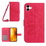 HT04 Skin Feel Sun Flower Custodia in pelle con flip in rilievo con cordino, For vivo V27, For Samsung Galaxy F14 5G Global