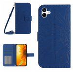 HT04 Skin Feel Sun Flower Custodia in pelle con flip in rilievo con cordino, For vivo V27, For Samsung Galaxy F14 5G Global