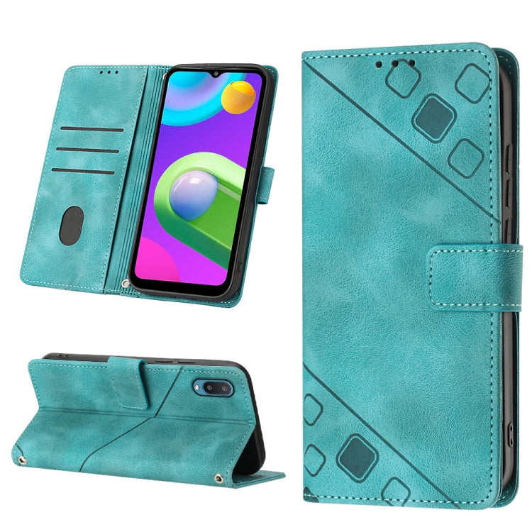 Custodia per telefono in pelle goffrata effetto pelle, For Samsung Galaxy A02 / M02, For Samsung Galaxy A03 Core, For Samsung Galaxy A7 2018, For Samsung Galaxy A8 / A5 2018