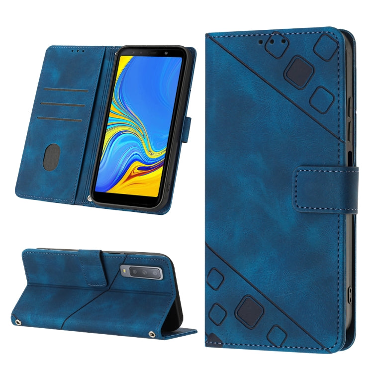 Custodia per telefono in pelle goffrata effetto pelle, For Samsung Galaxy A02 / M02, For Samsung Galaxy A03 Core, For Samsung Galaxy A7 2018, For Samsung Galaxy A8 / A5 2018