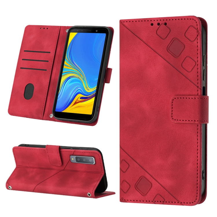 Custodia per telefono in pelle goffrata effetto pelle, For Samsung Galaxy A02 / M02, For Samsung Galaxy A03 Core, For Samsung Galaxy A7 2018, For Samsung Galaxy A8 / A5 2018