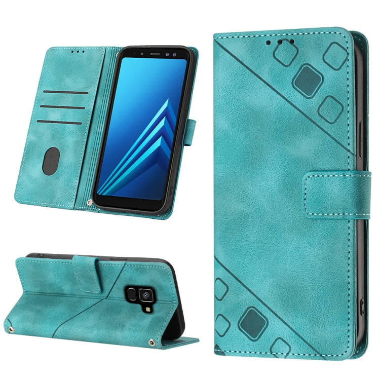 Custodia per telefono in pelle goffrata effetto pelle, For Samsung Galaxy A02 / M02, For Samsung Galaxy A03 Core, For Samsung Galaxy A7 2018, For Samsung Galaxy A8 / A5 2018