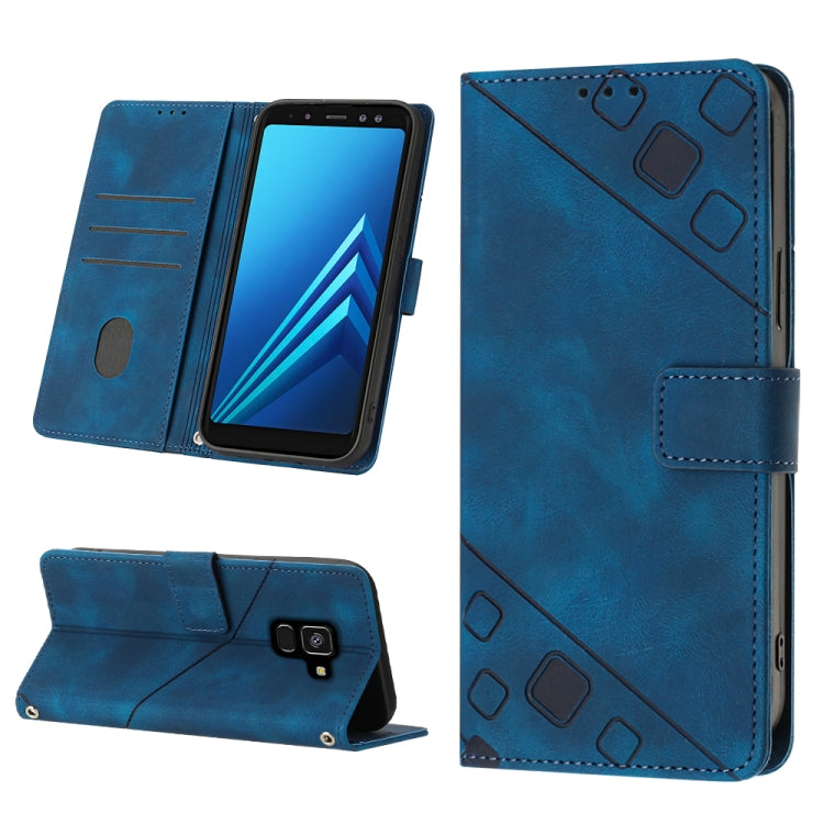 Custodia per telefono in pelle goffrata effetto pelle, For Samsung Galaxy A02 / M02, For Samsung Galaxy A03 Core, For Samsung Galaxy A7 2018, For Samsung Galaxy A8 / A5 2018