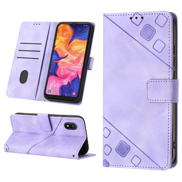 Custodia per telefono in pelle goffrata effetto pelle, For Samsung Galaxy A10e / A20e, For Samsung Galaxy A10 / M10, For Samsung Galaxy A21s, For Samsung Galaxy A22 5G JP Version