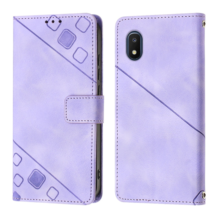 Custodia per telefono in pelle goffrata effetto pelle, For Samsung Galaxy A10e / A20e, For Samsung Galaxy A10 / M10, For Samsung Galaxy A21s, For Samsung Galaxy A22 5G JP Version