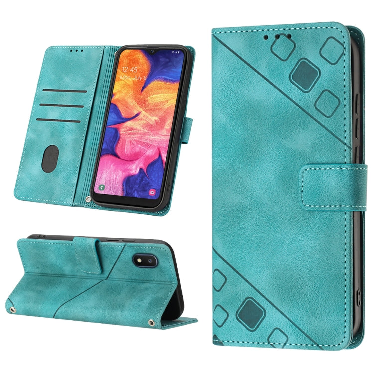 Custodia per telefono in pelle goffrata effetto pelle, For Samsung Galaxy A10e / A20e, For Samsung Galaxy A10 / M10, For Samsung Galaxy A21s, For Samsung Galaxy A22 5G JP Version