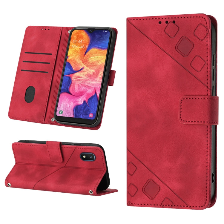 Custodia per telefono in pelle goffrata effetto pelle, For Samsung Galaxy A10e / A20e, For Samsung Galaxy A10 / M10, For Samsung Galaxy A21s, For Samsung Galaxy A22 5G JP Version