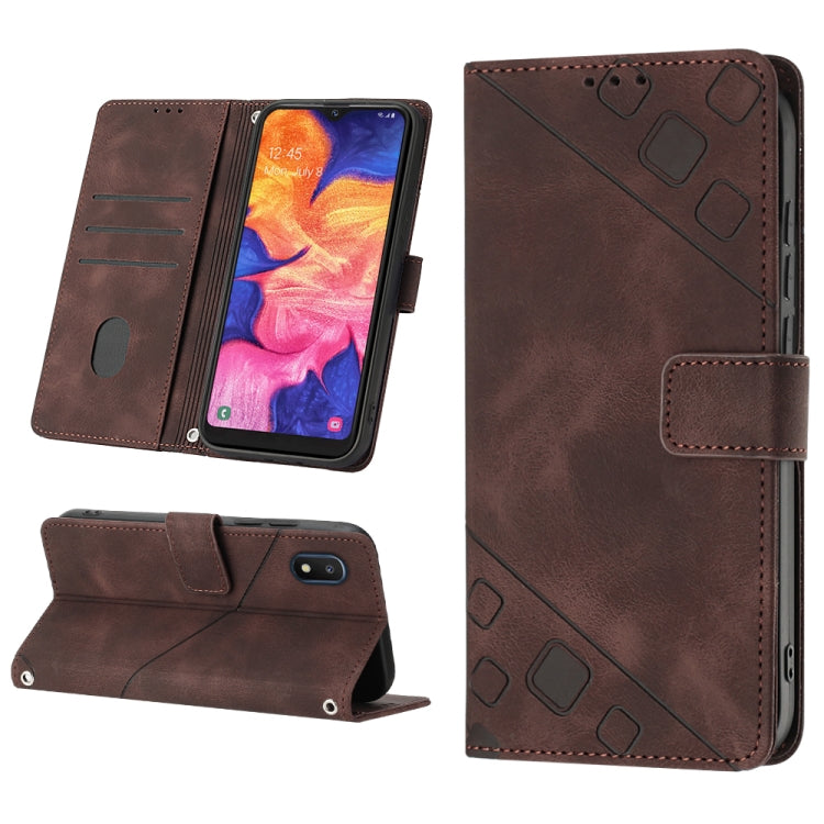 Custodia per telefono in pelle goffrata effetto pelle, For Samsung Galaxy A10e / A20e, For Samsung Galaxy A10 / M10, For Samsung Galaxy A21s, For Samsung Galaxy A22 5G JP Version