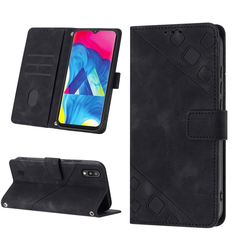 Custodia per telefono in pelle goffrata effetto pelle, For Samsung Galaxy A10e / A20e, For Samsung Galaxy A10 / M10, For Samsung Galaxy A21s, For Samsung Galaxy A22 5G JP Version