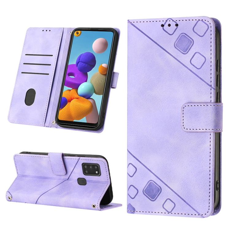 Custodia per telefono in pelle goffrata effetto pelle, For Samsung Galaxy A10e / A20e, For Samsung Galaxy A10 / M10, For Samsung Galaxy A21s, For Samsung Galaxy A22 5G JP Version