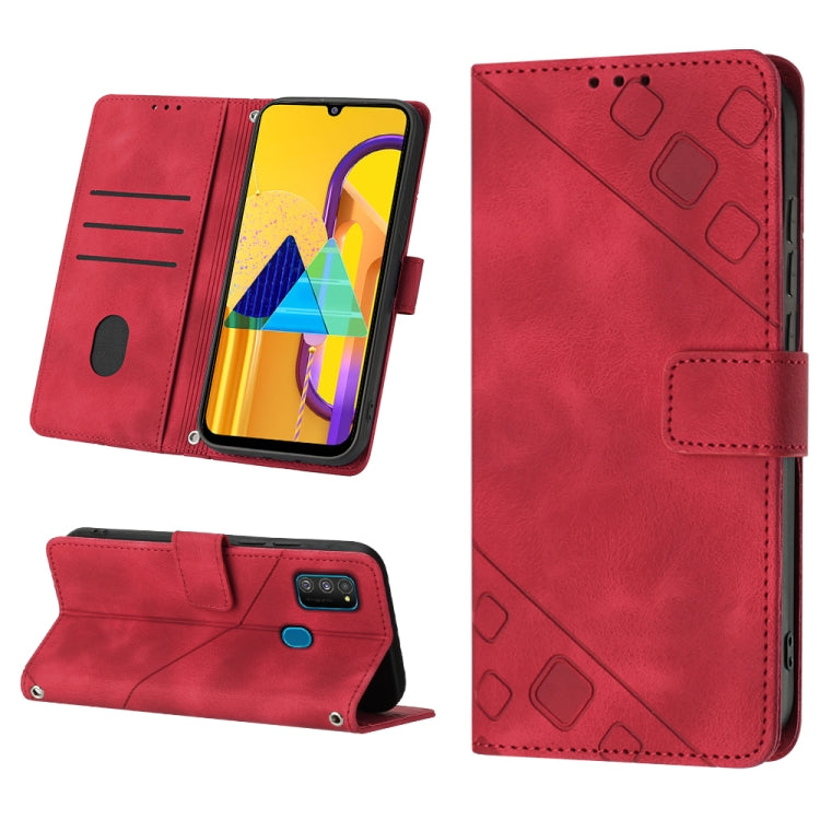 Custodia per telefono in pelle goffrata effetto pelle, For Samsung Galaxy F62 / M62, For Samsung Galaxy M13 Global, For Samsung Galaxy M14 5G, For Samsung Galaxy M30s / M21
