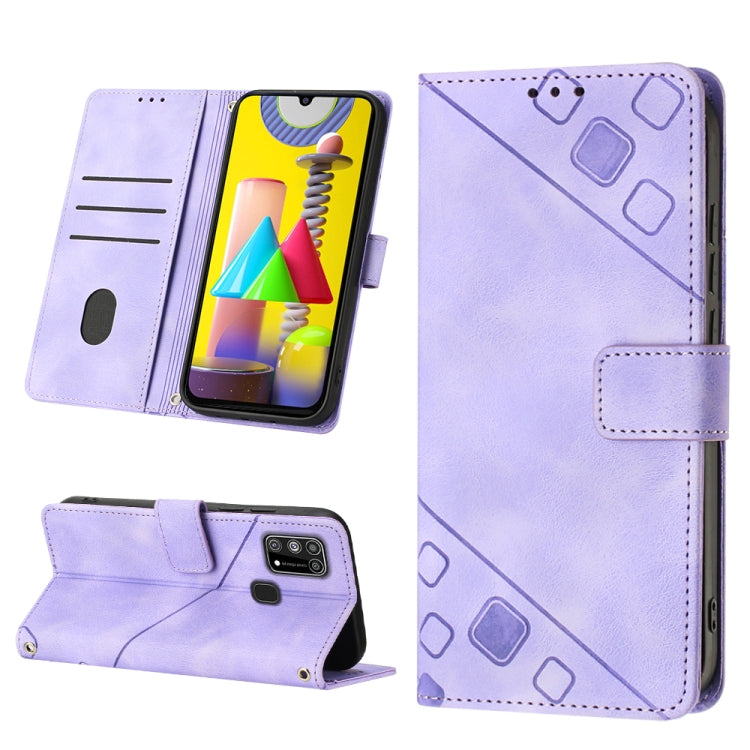 Custodia per telefono in pelle goffrata effetto pelle, For Samsung Galaxy M31 / F41 / M21s, For Samsung Galaxy M31s, For Samsung Galaxy M33 5G Global, For Samsung Galaxy M51