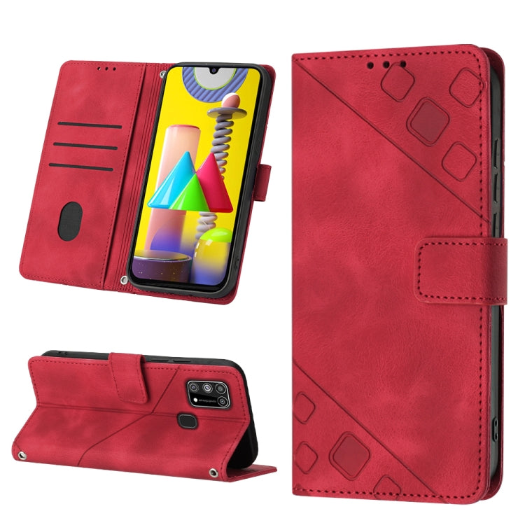 Custodia per telefono in pelle goffrata effetto pelle, For Samsung Galaxy M31 / F41 / M21s, For Samsung Galaxy M31s, For Samsung Galaxy M33 5G Global, For Samsung Galaxy M51