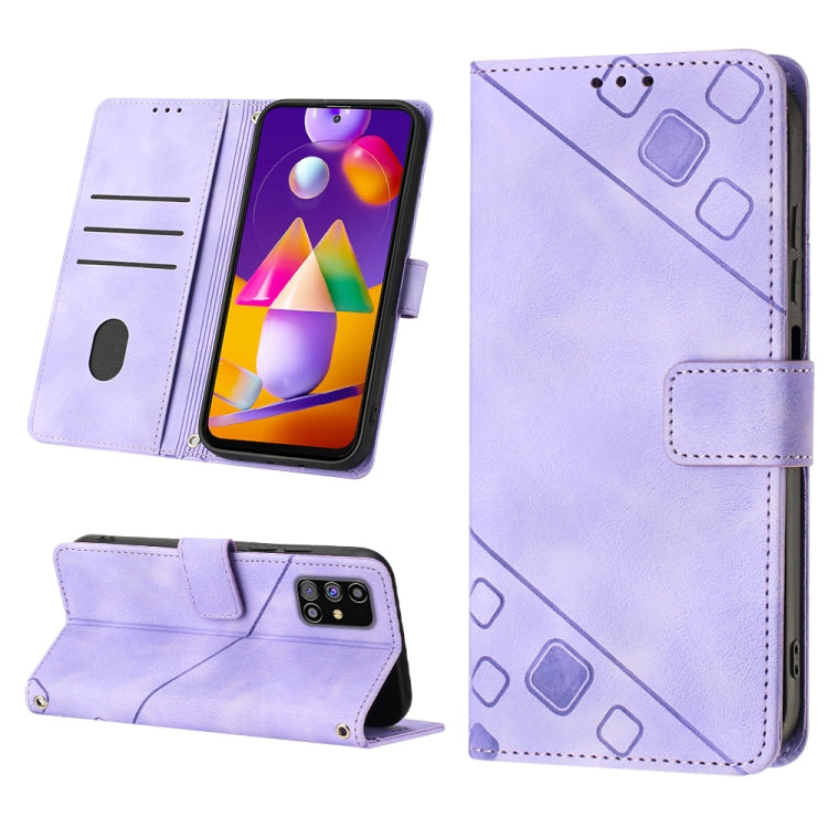 Custodia per telefono in pelle goffrata effetto pelle, For Samsung Galaxy M31 / F41 / M21s, For Samsung Galaxy M31s, For Samsung Galaxy M33 5G Global, For Samsung Galaxy M51
