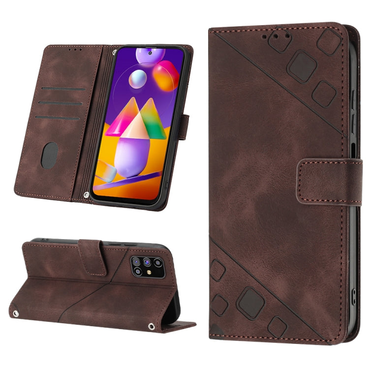 Custodia per telefono in pelle goffrata effetto pelle, For Samsung Galaxy M31 / F41 / M21s, For Samsung Galaxy M31s, For Samsung Galaxy M33 5G Global, For Samsung Galaxy M51