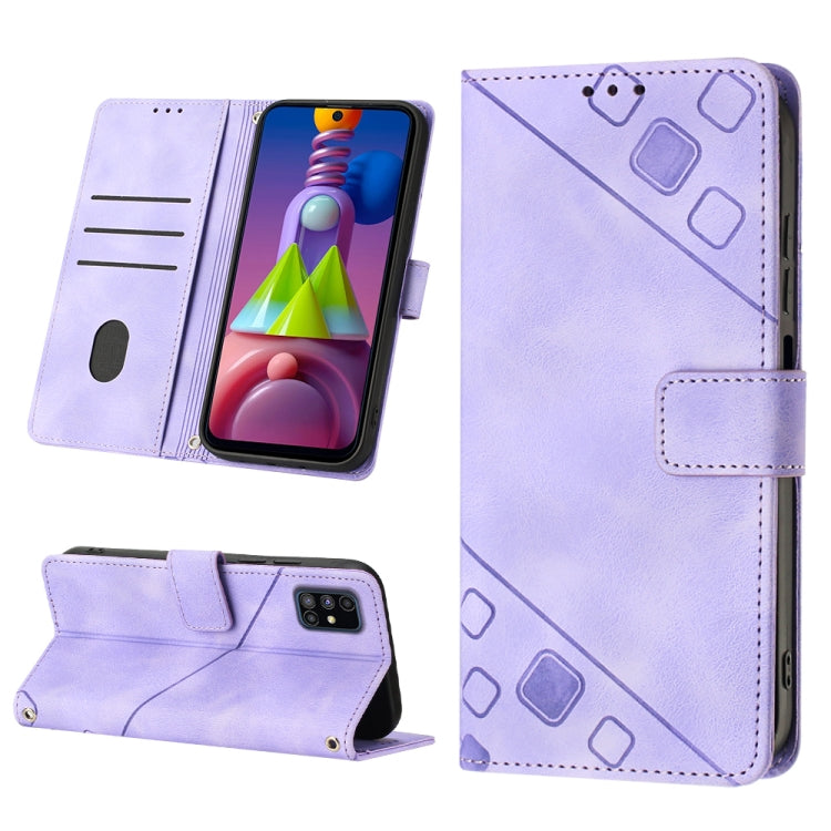 Custodia per telefono in pelle goffrata effetto pelle, For Samsung Galaxy M31 / F41 / M21s, For Samsung Galaxy M31s, For Samsung Galaxy M33 5G Global, For Samsung Galaxy M51