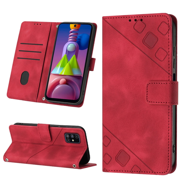Custodia per telefono in pelle goffrata effetto pelle, For Samsung Galaxy M31 / F41 / M21s, For Samsung Galaxy M31s, For Samsung Galaxy M33 5G Global, For Samsung Galaxy M51