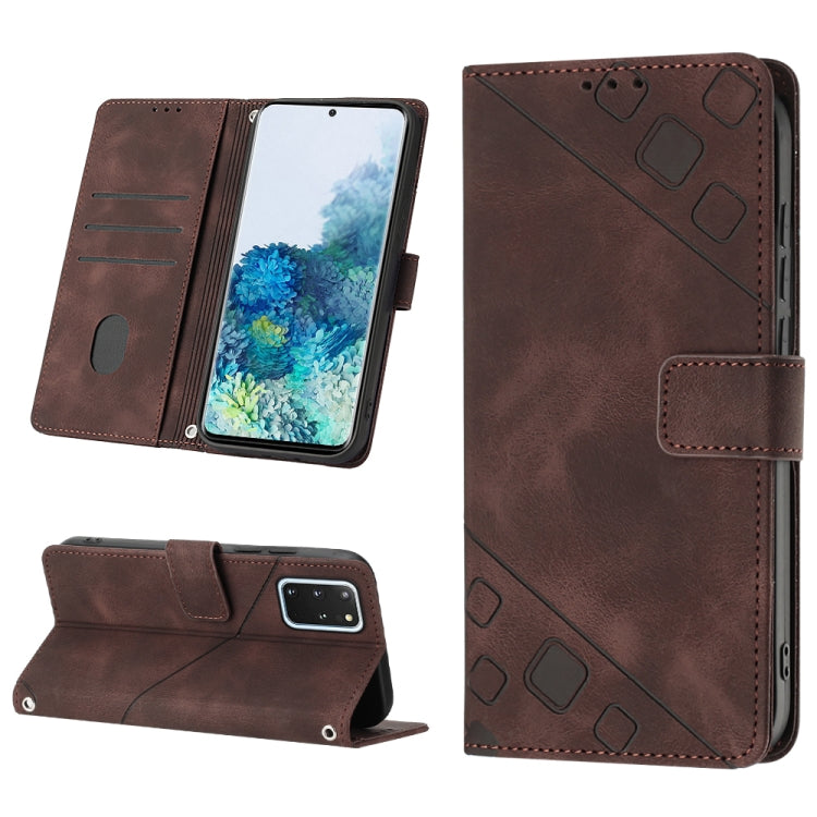 Custodia per telefono in pelle goffrata effetto pelle, For Samsung Galaxy M52 5G, For Samsung Galaxy M53 5G, For Samsung Galaxy S20, For Samsung Galaxy S20+