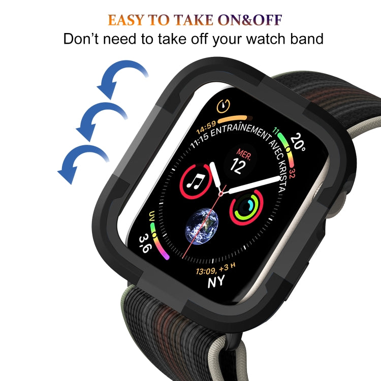 Cassa dell'orologio con telaio in armatura, For Apple Watch Series 9 / 8 / 7 41mm, For Apple Watch Series SE 2&6&SE&5&4 44mm, For Apple Watch Series 9 / 8 / 7 45mm, For Apple Watch Ultra 3 / 2 / 1 49mm