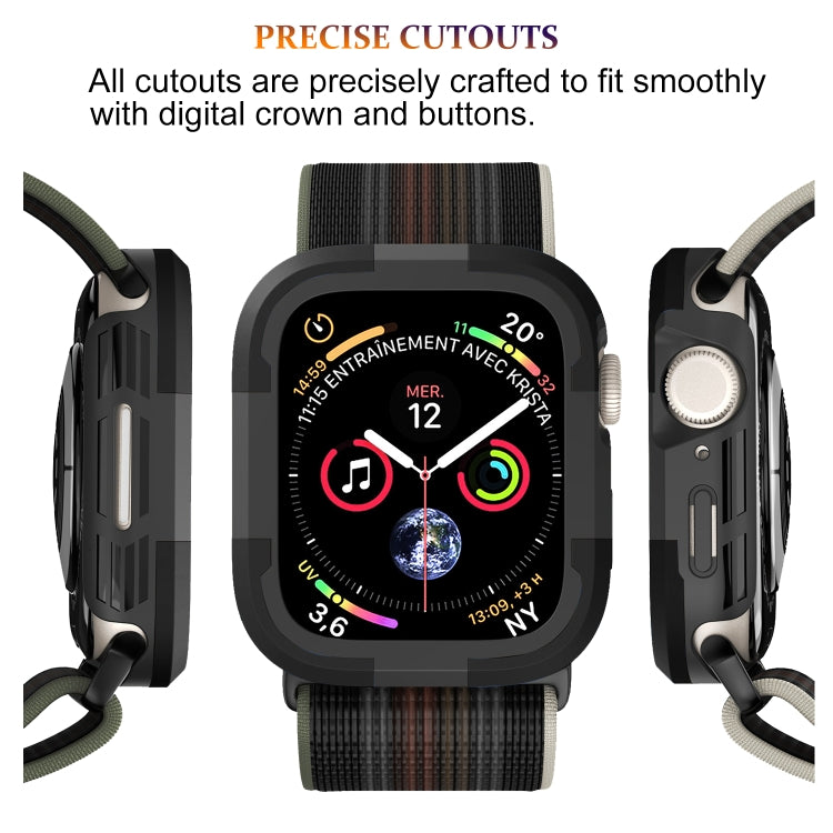Cassa dell'orologio con telaio in armatura, For Apple Watch Series 9 / 8 / 7 41mm, For Apple Watch Series SE 2&6&SE&5&4 44mm, For Apple Watch Series 9 / 8 / 7 45mm, For Apple Watch Ultra 3 / 2 / 1 49mm