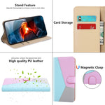 Custodia per cellulare in pelle flip con cuciture tricolori, For Samsung Galaxy A34 5G