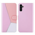 Custodia per cellulare in pelle flip con cuciture tricolori, For Samsung Galaxy A34 5G