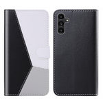 Custodia per cellulare in pelle flip con cuciture tricolori, For Samsung Galaxy A34 5G