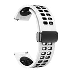 Cinturino in silicone bicolore con fibbia nera pieghevole a doppia fila, 20mm
