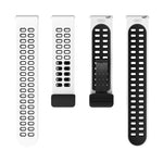 Cinturino in silicone bicolore con fibbia nera pieghevole a doppia fila, 22mm
