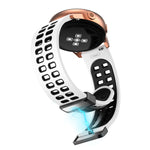 Cinturino in silicone bicolore con fibbia nera pieghevole a doppia fila, 22mm