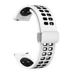 Cinturino in silicone bicolore con fibbia pieghevole in argento a doppia fila, 22mm
