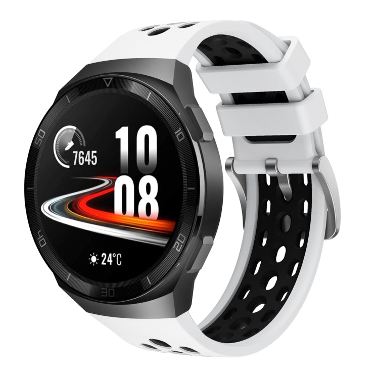 Cinturino in silicone con foro tondo a due colori, For Huawei Watch GT 2e
