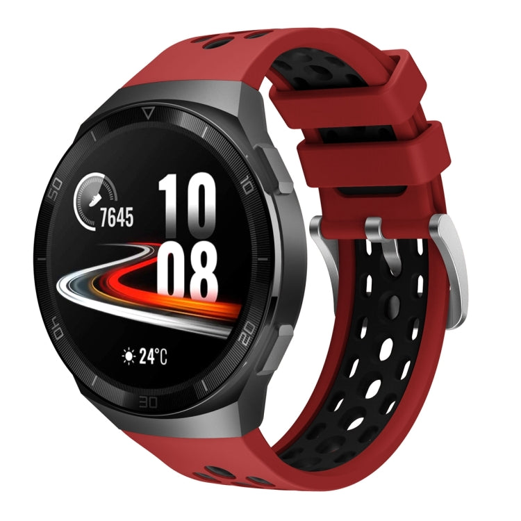Cinturino in silicone con foro tondo a due colori, For Huawei Watch GT 2e