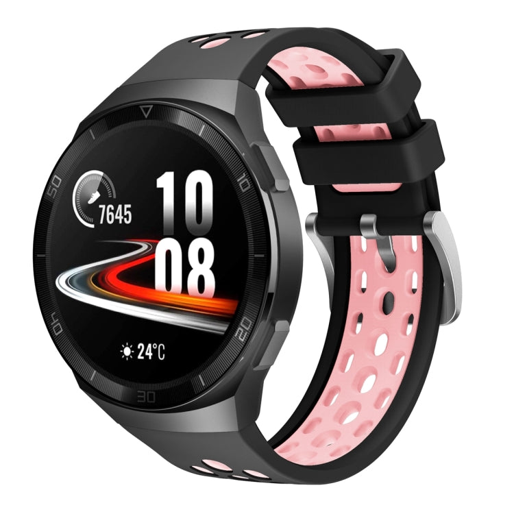 Cinturino in silicone con foro tondo a due colori, For Huawei Watch GT 2e