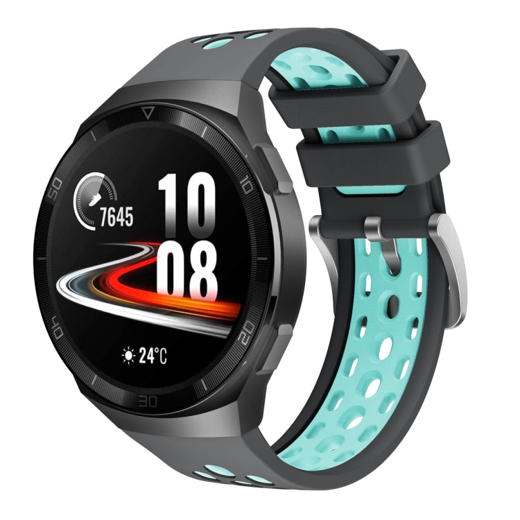 Cinturino in silicone con foro tondo a due colori, For Huawei Watch GT 2e