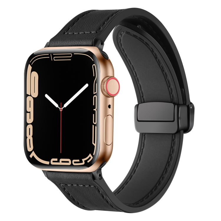 Cinturino magnetico pieghevole in pelle di silicone, For Apple Watch Series 8&7 41mm