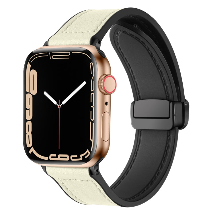 Cinturino magnetico pieghevole in pelle di silicone, For Apple Watch Series 8&7 41mm